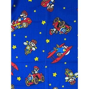 Nintendo Mario World Video Game Fabric 75 x 44 Sewing Quilting